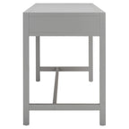 Escritorio de oficina en casa de 2 cajones – Gris / Turquesa / Blanco antiguo / Azul marino, para una persona