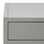 Escritorio de oficina en casa de 2 cajones – Gris / Turquesa / Blanco antiguo / Azul marino, para una persona