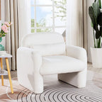 Sillón decorativo de forro polar con brazos y almohada, rosa / gris / beige, asiento individual