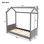 Cama Nido Individual de Terciopelo Gris, 1 Niño, Estructura de Suelo