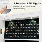 Espejo de cuerpo entero con joyero y luces LED, con cerradura | Negro / Blanco / Marrón