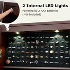 Espejo de cuerpo entero con joyero y luces LED, con cerradura | Negro / Blanco / Marrón