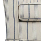 Sillón giratorio individual de tela blanca y gris