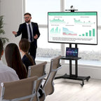 Mueble de TV móvil negro para 1 persona, apto para televisores de 32" a 82"