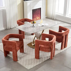 Sillón decorativo de chenilla beige/amarillo/naranja/rosa, juego de 2
