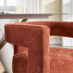 Sillón decorativo de chenilla beige/amarillo/naranja/rosa, juego de 2