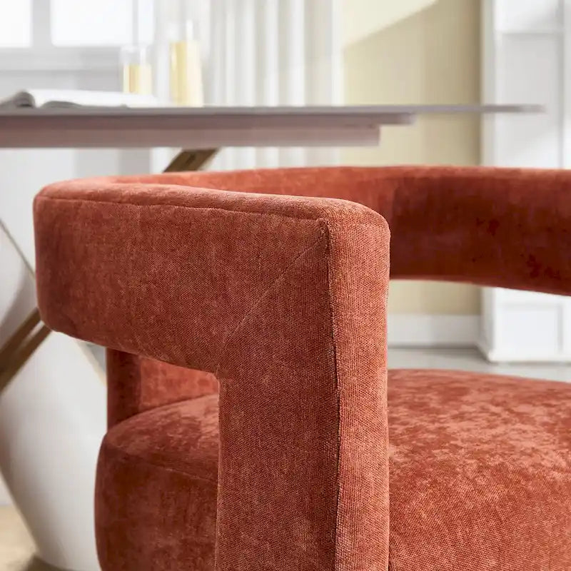 Sillón decorativo de chenilla beige/amarillo/naranja/rosa, juego de 2
