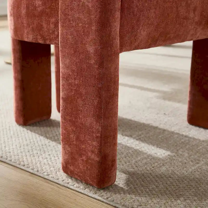 Sillón decorativo de chenilla beige/amarillo/naranja/rosa, juego de 2
