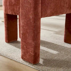Sillón decorativo de chenilla beige/amarillo/naranja/rosa, juego de 2