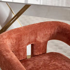 Sillón decorativo de chenilla beige/amarillo/naranja/rosa, juego de 2