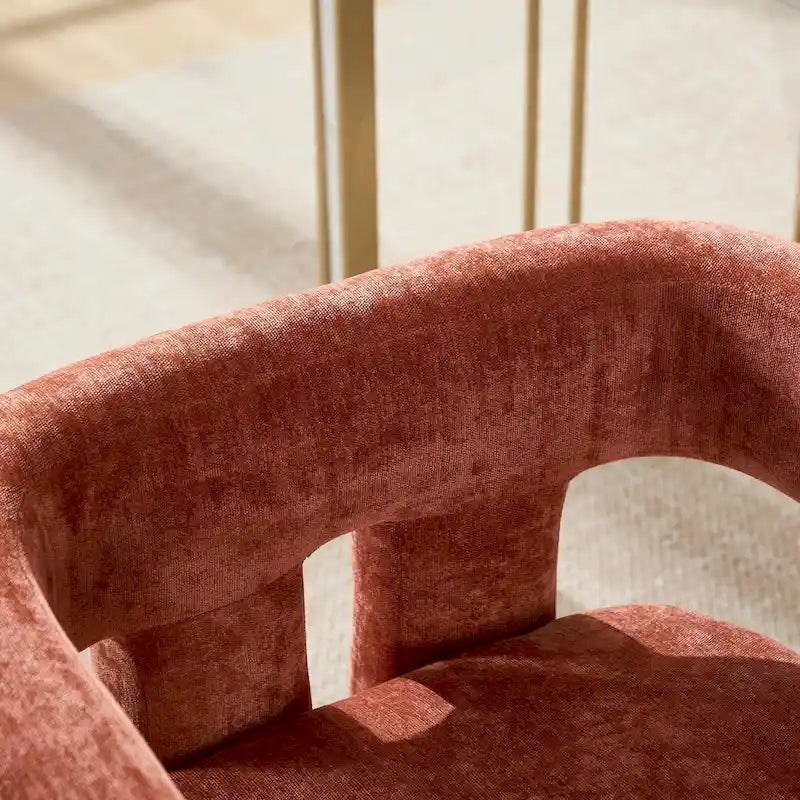 Sillón decorativo de chenilla beige/amarillo/naranja/rosa, juego de 2