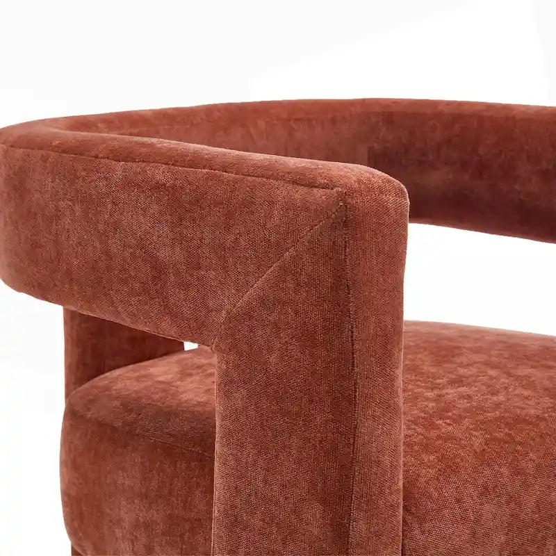 Sillón decorativo de chenilla beige/amarillo/naranja/rosa, juego de 2