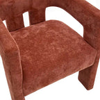 Sillón decorativo de chenilla beige/amarillo/naranja/rosa, juego de 2