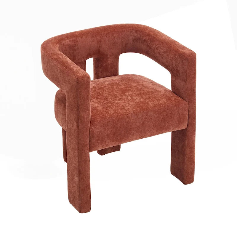 Sillón decorativo de chenilla beige/amarillo/naranja/rosa, juego de 2