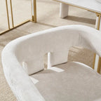Sillón decorativo de chenilla beige/amarillo/naranja/rosa, juego de 2