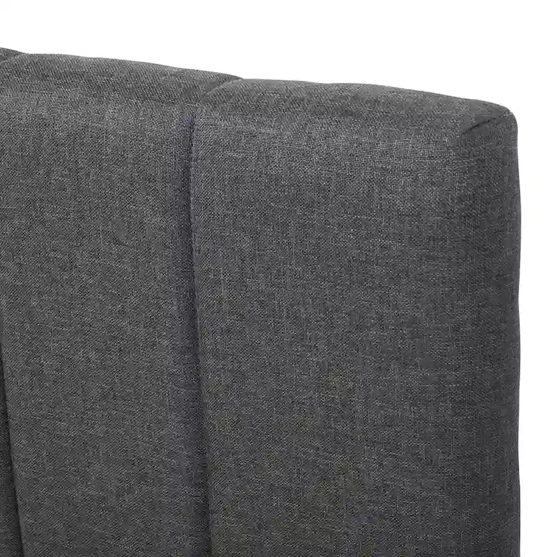 Cama de plataforma tapizada a rayas beige/gris con cama nido y cajones, individual/matrimonial, 1-2 personas