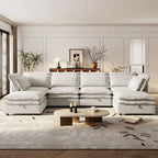 Sofá cama de 1 plaza, color beige