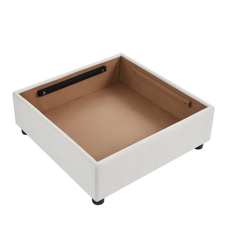 Sofá cama de 1 plaza, color beige