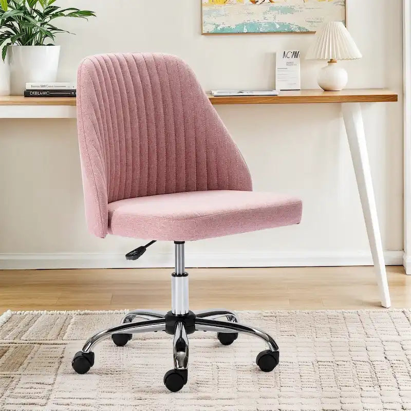 Silla de trabajo giratoria sin brazos, para 1 persona, rosa/azul/amarilla/verde/negra/gris