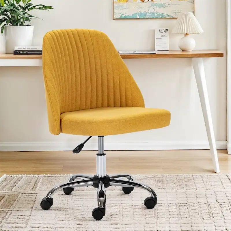 Silla de trabajo giratoria sin brazos, para 1 persona, rosa/azul/amarilla/verde/negra/gris