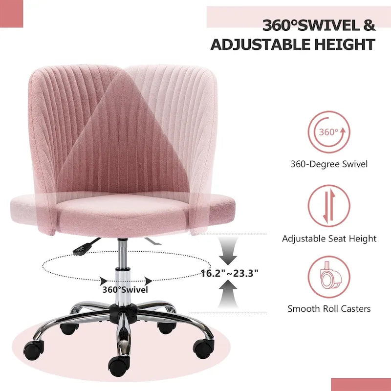 Silla de trabajo giratoria sin brazos, para 1 persona, rosa/azul/amarilla/verde/negra/gris