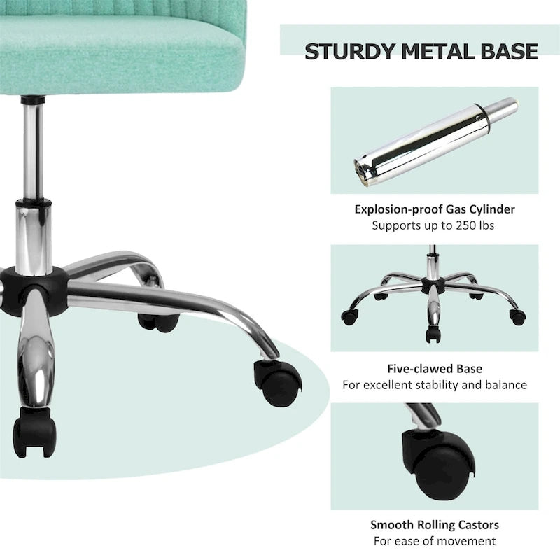 Silla de trabajo giratoria sin brazos, para 1 persona, rosa/azul/amarilla/verde/negra/gris