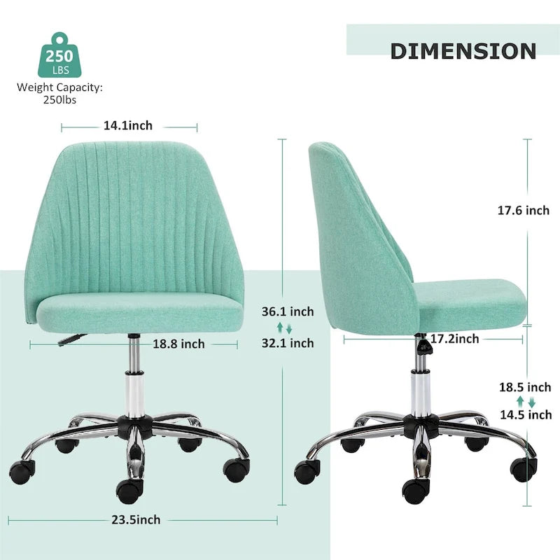 Silla de trabajo giratoria sin brazos, para 1 persona, rosa/azul/amarilla/verde/negra/gris