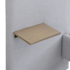 Cama con plataforma de lino gris con luces y estantes, Queen, 2 personas