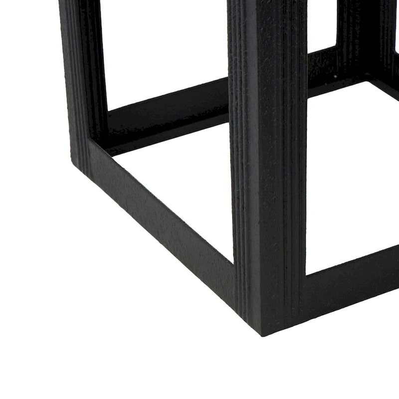 Mesas nido decorativas de hierro negro con recortes arqueados, juego de 3