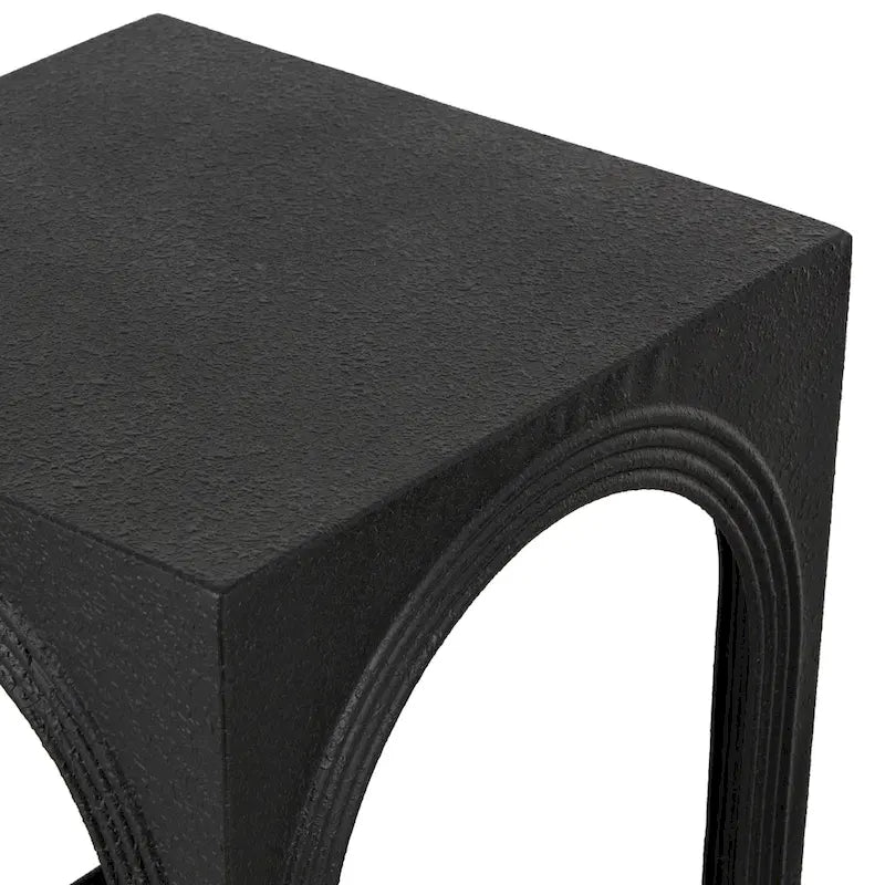 Mesas nido decorativas de hierro negro con recortes arqueados, juego de 3