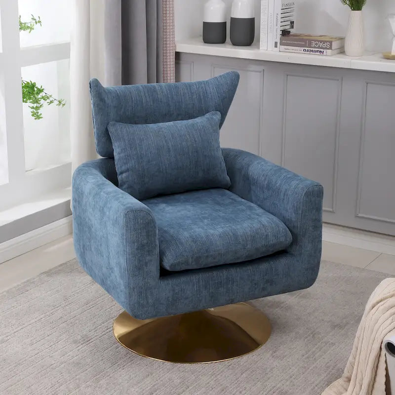 Sillón giratorio azul / beige / rosa, asiento individual, rotación de 360°