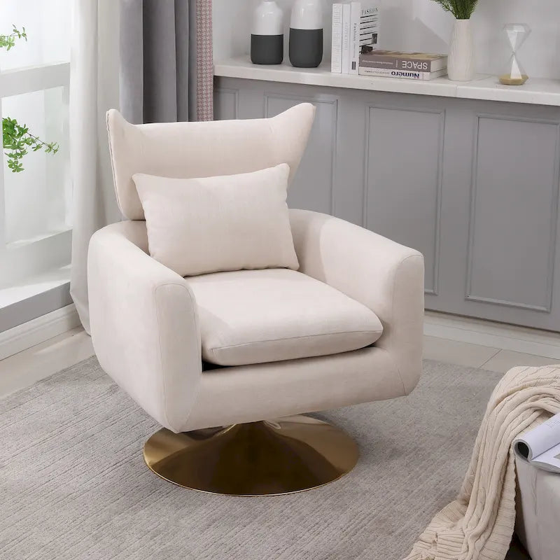 Sillón giratorio azul / beige / rosa, asiento individual, rotación de 360°