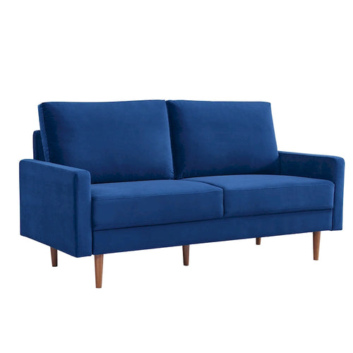 Sofá de 2 plazas de terciopelo de 69" con brazos cuadrados – Negro / Gris / Beige / Azul