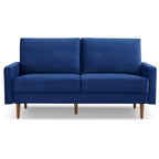 Sofá de 2 plazas de terciopelo de 69" con brazos cuadrados – Negro / Gris / Beige / Azul
