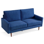 Sofá de 2 plazas de terciopelo de 69" con brazos cuadrados – Negro / Gris / Beige / Azul