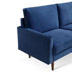 Sofá de 2 plazas de terciopelo de 69" con brazos cuadrados – Negro / Gris / Beige / Azul