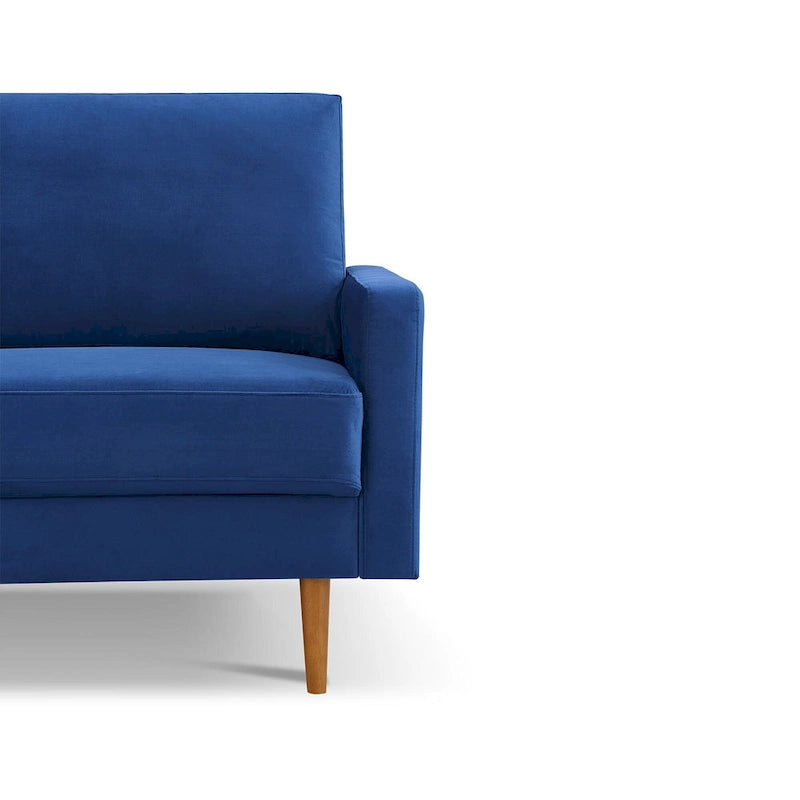 Sofá de 2 plazas de terciopelo de 69" con brazos cuadrados – Negro / Gris / Beige / Azul