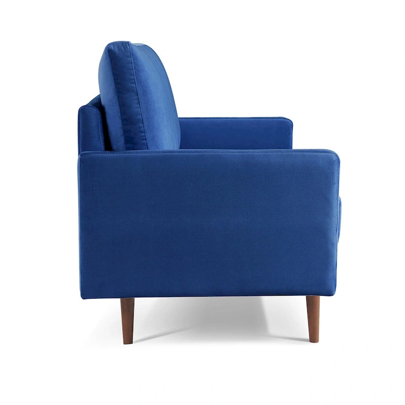 Sofá de 2 plazas de terciopelo de 69" con brazos cuadrados – Negro / Gris / Beige / Azul