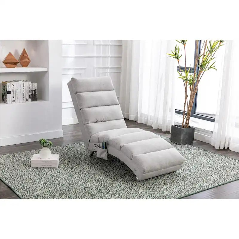 Chaise longue de lino, estilo reclinable, individual