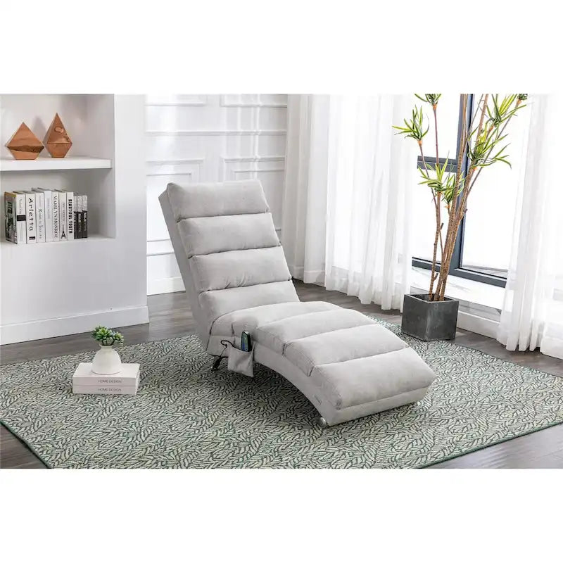 Chaise longue de lino, estilo reclinable, individual