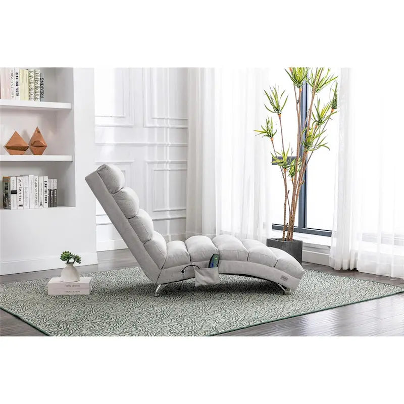 Chaise longue de lino, estilo reclinable, individual