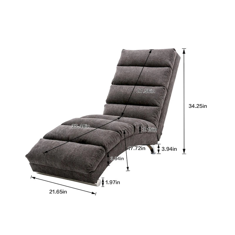 Chaise longue de lino, estilo reclinable, individual