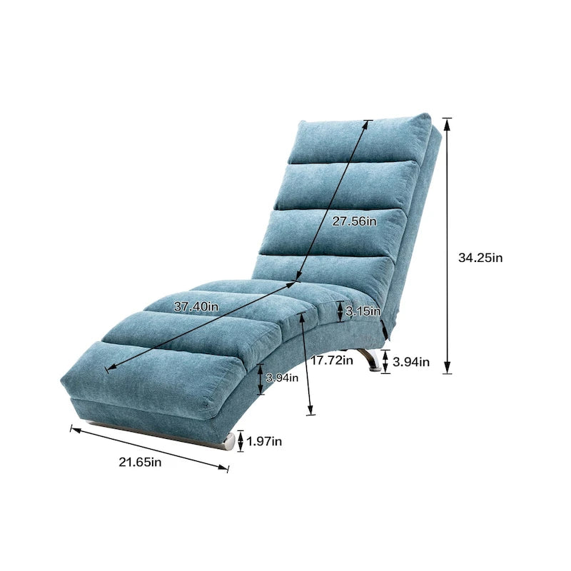 Chaise longue de lino, estilo reclinable, individual