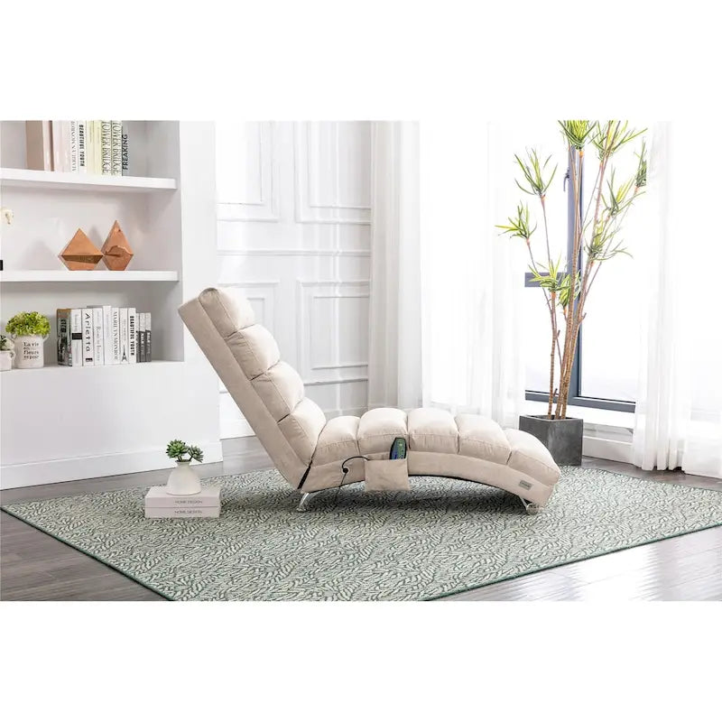 Chaise longue de lino, estilo reclinable, individual