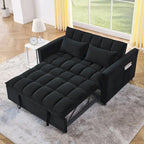 Sofá cama convertible de terciopelo gris/negro, 2 plazas
