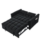 Sofá cama convertible de terciopelo gris/negro, 2 plazas