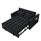 Sofá cama convertible de terciopelo gris/negro, 2 plazas