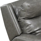 Sofá biplaza reclinable eléctrico Slate Grey / Caramel Brown con consola - 2 plazas