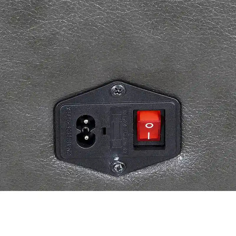 Sofá biplaza reclinable eléctrico Slate Grey / Caramel Brown con consola - 2 plazas