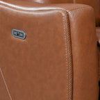 Sofá biplaza reclinable eléctrico Slate Grey / Caramel Brown con consola - 2 plazas